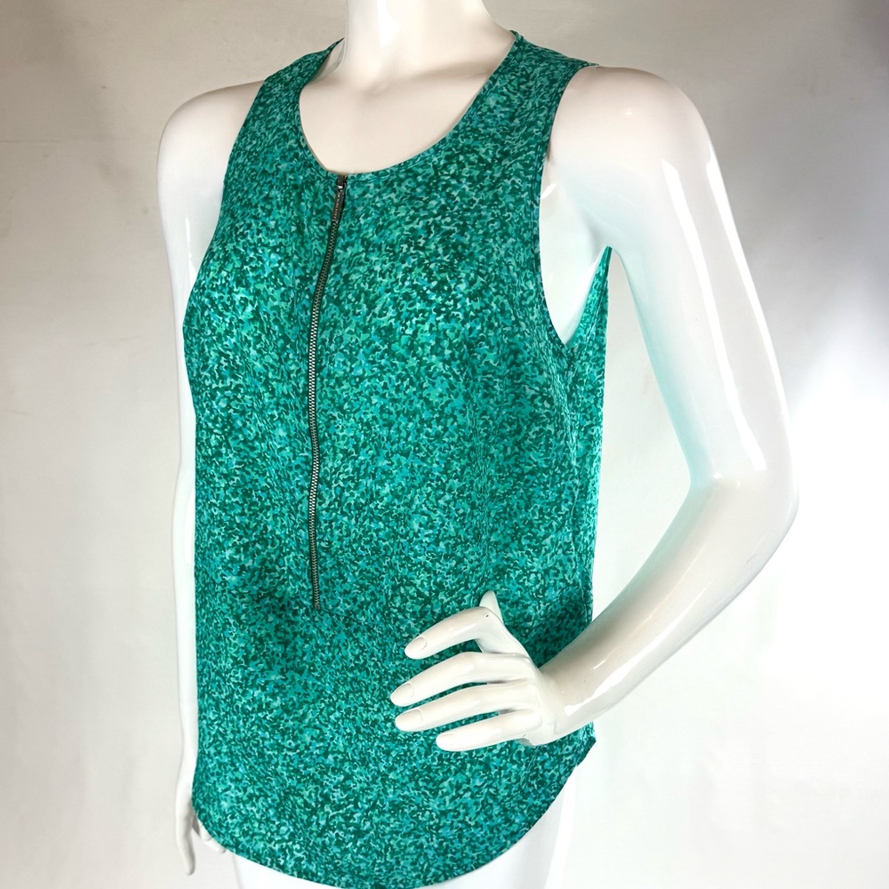 MICHAEL Michael Kors Turquoise Zip Tank Top EUC